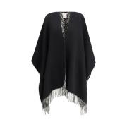 Monokrom Uld Poncho med VLogo Design