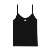 Sort Ribstrikket Tanktop