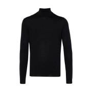 Blå Merinould Turtleneck Sweater