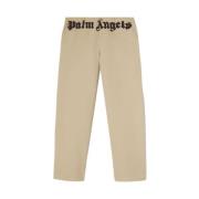 Beige Bomuld Logo Print Lige Ben