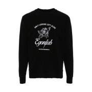 Grafisk Print Rund Hals Sweater