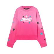 Hot Pink Logo Print Sweater