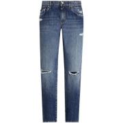 Indigo Blue Klassiske Fem-Lomme Jeans