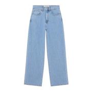 Afslappet Wide Leg Denim Jeans Blå