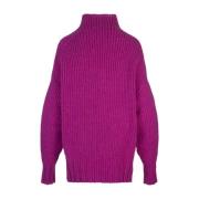 Oversized Turtleneck Fuchsia Sweater