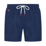 Blå Polyester Swim Boxer Shorts