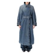 Blå Denim Trench Coat overtøj