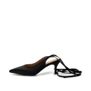 Amia stilet snøre satin - BLACK SATIN