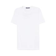 Broderet Logo Hvid Bomuld T-shirt