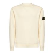 Ribbet Crewneck Bomuldssweater Elfenben