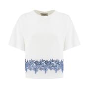 Blomstret Blonde T-shirt med Elegant Stil