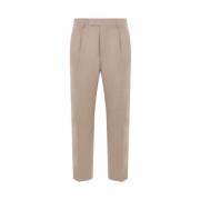 Beige Straight Leg Trousers