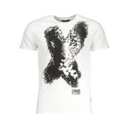 Hvid Bomuld Logo Print T-Shirt