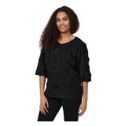 Rosabel Sort Bluse Elegant Behagelig Stil