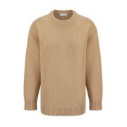 Monokrom Cashmere Sweater med Ribbet Crew