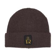 Brun Ribstrikket Beanie Hat