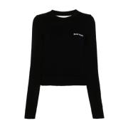 Klassisk Logo Sweater i Sort Strik