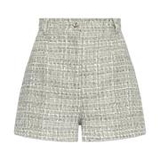 Tweed shorts med lurex tråd