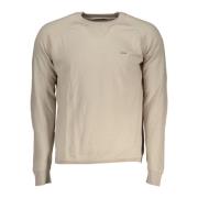 Beige Langærmet Sweater med Logo