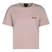 Kontrast Logo Pink T-shirt Crew Neck