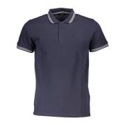 Blå Polo Shirt med Korte Ærmer