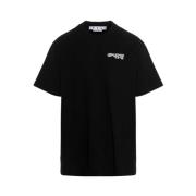 Piltrykt Oversized T-shirt i Sort