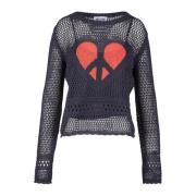 Mesh Heart Langærmet Crop Top