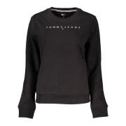 Sort Broderet Logo Sweatshirt Langærmet