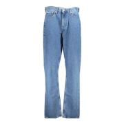 Blå Denim High Rise Straight Jeans