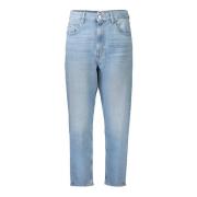 Blå Denim Mom Jeans Ultra High