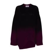 Mørk Lilla Uld Cashmere Sweater