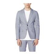 Forår/Sommer Linned Bomuld Blazer