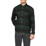 Stribet Overshirt Grøn Sort Bred Stil