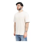 Kortærmet beige T-shirt til mænd