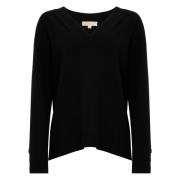 V-Neck Ribbed Sweater Nero AW24