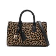 Scarlett Ekstra-Lille Cheetah Print Kalveskind Crossbody Taske