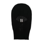 Sort Uld Balaclava Ribbed Bund