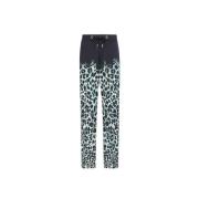 Sicily-Print Track Pants med Animalier Patchwork