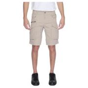 Beige Bomuld Herre Shorts Enkel Stil