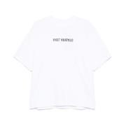 Hvid Logo Print Crew Neck T-shirt