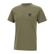 Militærgrøn Bomuld T-shirt med Logopatch