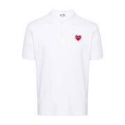 Hjerte Patch Polo T-shirt Hvid Bomuld