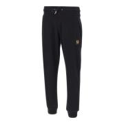 Sort Bomuld Jogger med Logo Patch