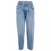 Blå High-Waisted Damenjeans