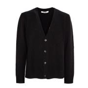 Sort Diamant V-Hals Cardigan Sweater