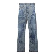 Vintage Blå Brede Jeans