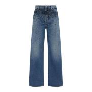 Strass Wide Fit Jeans med Loops