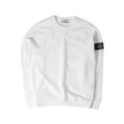 Hvid Sweatshirt med Rose Badge