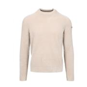 Chenille Stretch Ribbet Crew Neck Sweater