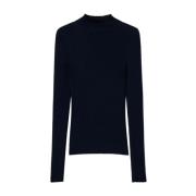 Navy Blue Uldstrik Sweaters